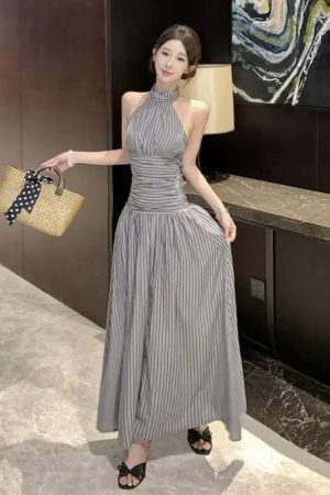 Ruched Halter Midi Dress