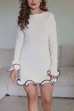 Ruffled Hem Mini Dress
