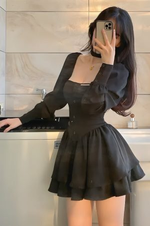 Ruffled Layered Corset Mini Dress