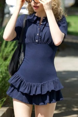 Ruffled Polo Mini Dress