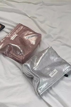 Shiny Metallic Makeup Bag