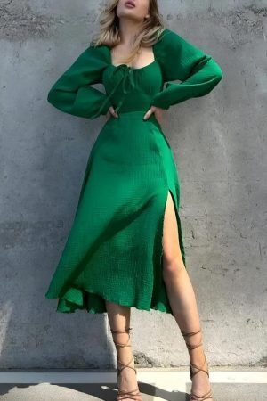 Slit Midi Dress