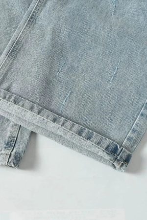 Snap Button Cut Out Jeans