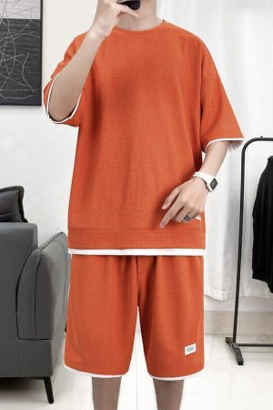 Soft Boy Sweatshirt & Sweatshorts Two Piece Set