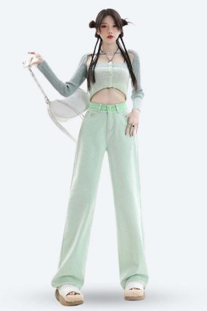 Soft Girl Distressed Straight Leg Pants