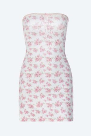 Soft Girl Floral Tube Mini Dress
