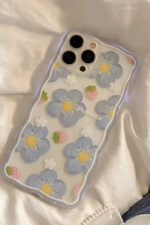 Soft Girl Flowers Clear Phone Case