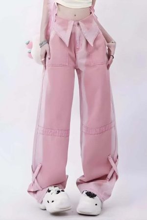 Soft Girl Folded Waist Jeans