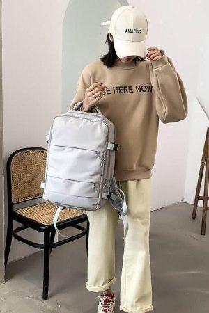 Soft Girl Hidden Pockets Travel Backpack