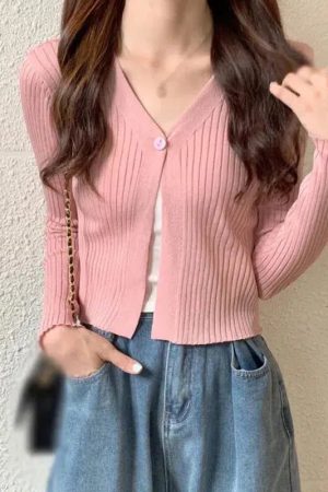 Soft Girl One Button Cardigan