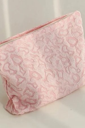 Soft Girl Pink Leopard Makeup Bag