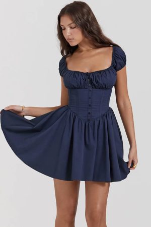 Square Neck Corset Mini Dress