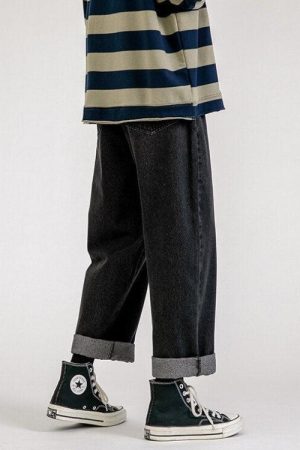 Straight Leg Mid Rise Baggy Jeans