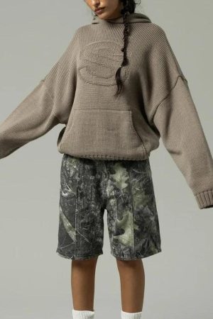 Tall Embroidered Knitted Hoodie