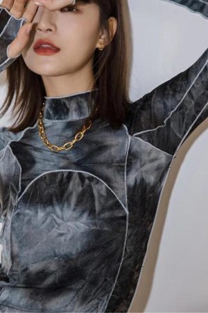 Tie Dye High Neck Top