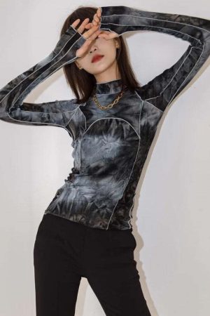 Tie Dye High Neck Top