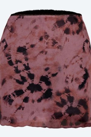 Tie Dye Mesh Mini Skirt