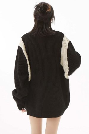 Turtleneck Zip-Up Loose Cardigan