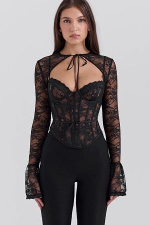 Two Piece Lace Corset Bolero Top