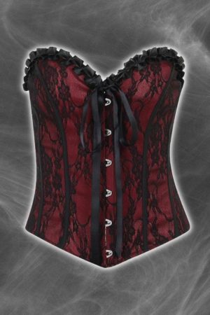 Victorian Goth Ribbon Detailed Corset Top
