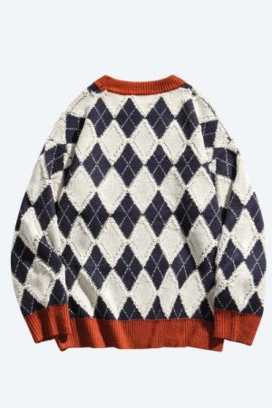 Vintage Argyle Knitted Sweater