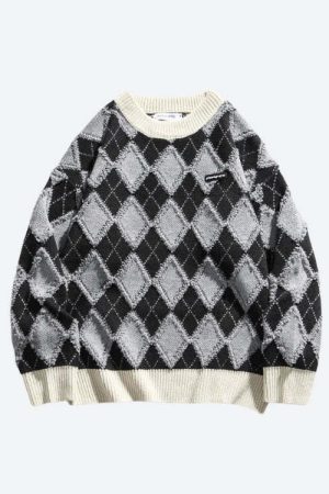 Vintage Argyle Knitted Sweater