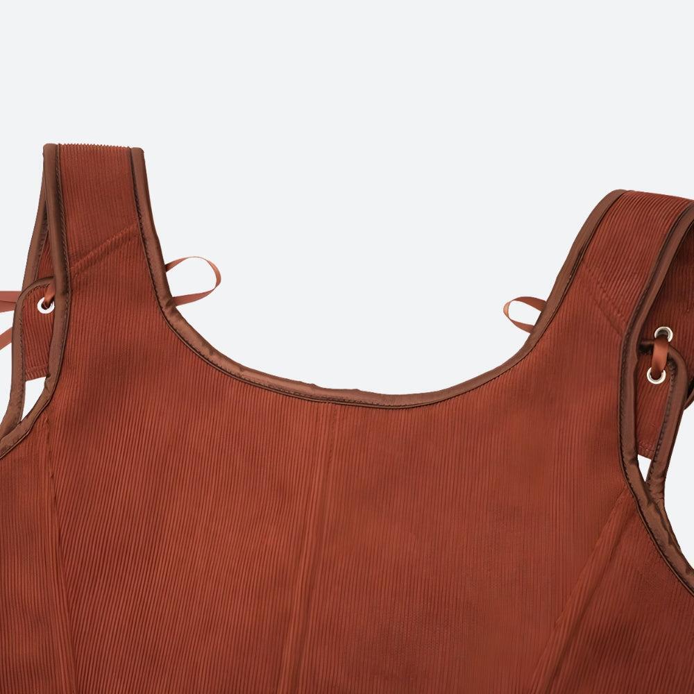 Vintage Corduroy Lace Up Corset Top