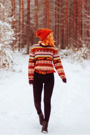 Vintage Fox Embroidered Christmas Sweater