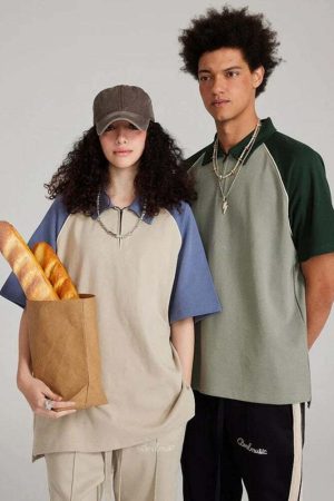 Vintage Half Zip-Up Polo Tee
