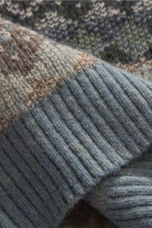 Vintage Jacquard Knitted Sweater
