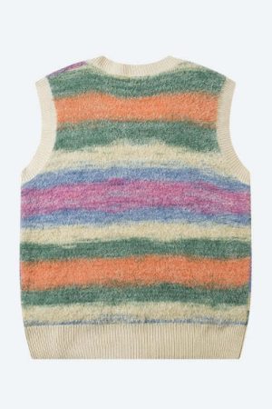 Vintage Multicolored Yarn Plush Sweater Vest
