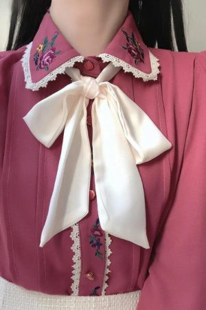 Vintage Rose Embroidered Shirt