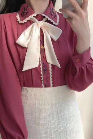 Vintage Rose Embroidered Shirt