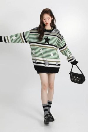 Vintage Star Printed Knit Sweater