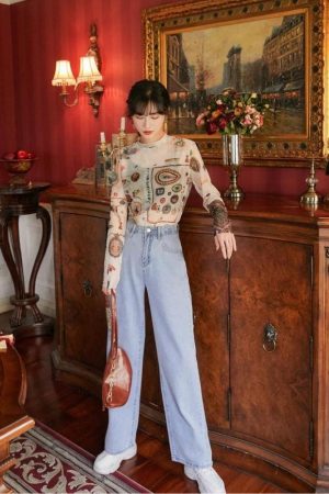 Vintage Symbols Sheer Top