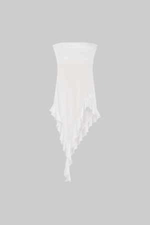WARDEN EDGE Asymmetric Ruffle Dress