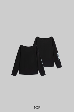 WARDEN EDGE Asymmetrical Off-Shoulder Long Sleeve Top