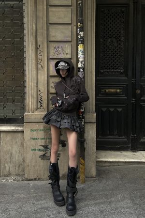 WARDEN EDGE Camo Layered Mini Skirt with Built-in Shorts