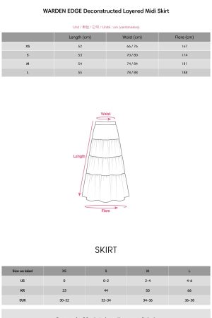 WARDEN EDGE Deconstructed Layered Midi Skirt