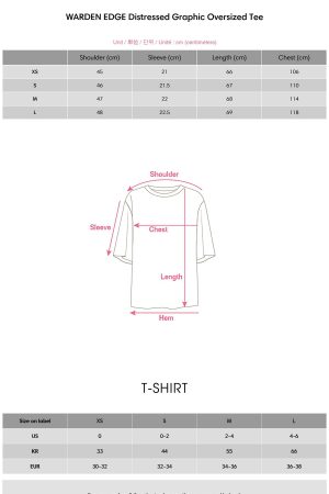 WARDEN EDGE Distressed Graphic Oversized Tee