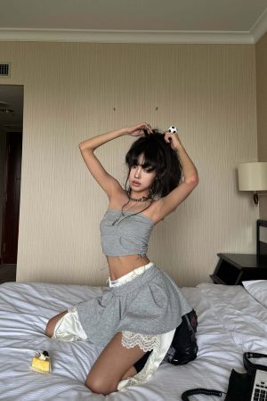 WARDEN EDGE Grey Contrast-Layered Lounge Set