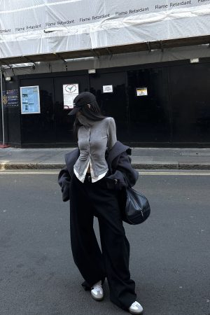WARDEN EDGE High Neck Layered Effect Long-Sleeve Top