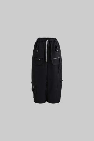 WARDEN EDGE High-Waisted Wide-Leg Cargo Pants