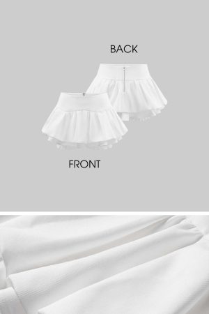 WARDEN EDGE Lace Trim Layered Mini Skirt