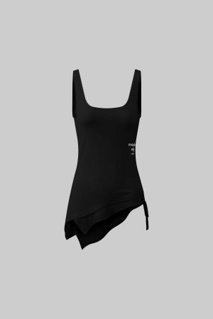 WARDEN EDGE Layered Draped Tank Top with Side Strap