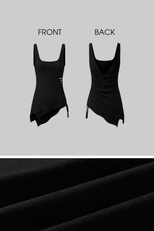 WARDEN EDGE Layered Draped Tank Top with Side Strap