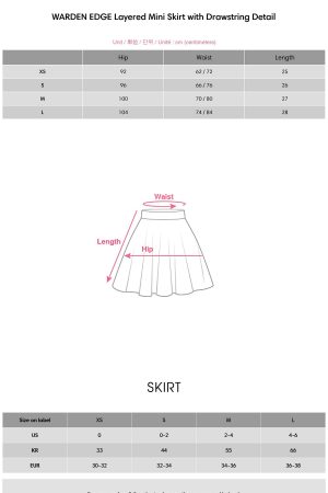 WARDEN EDGE Layered Mini Skirt with Drawstring Detail