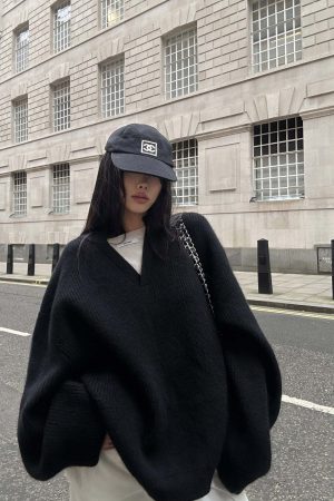 WARDEN EDGE Layered V-Neck Knit Sweater
