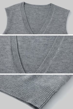 WARDEN EDGE Layered V-Neck Knit Vest