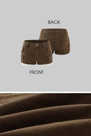 WARDEN EDGE Low-Rise Cargo Shorts with Distressed Hem and Inner Layer Detail